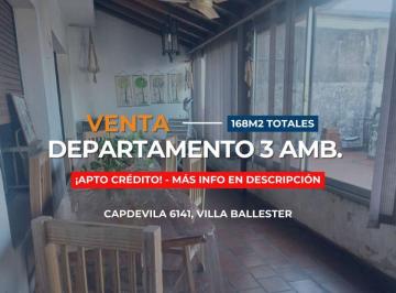 Departamento de 3 ambientes, General San Martín · Departamento en Venta de 3 Ambientes Sin Expensas y Apto Crédito en Villa Ballester