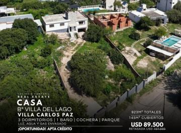 Casa · 145m² · 6 Ambientes · 1 Cochera · Venta Casa de 3 Dorm. con Terreno de 923 m² en Villa del Lago - Villa Carlos Paz