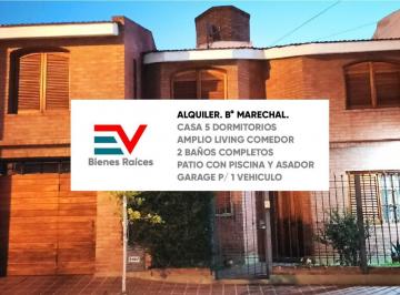 Casa · 195m² · 7 Ambientes · 1 Cochera · Alquiler. B° Marechal. Casa 5 Dorm. con Piscina Patio Asador y Cochera