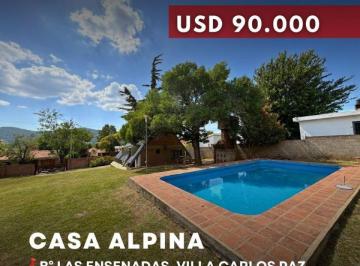 Casa · 110m² · 6 Ambientes · 1 Cochera · Casa Alpina con Quincho y Piscina en 900 m² de Terreno - Solares de Las Ensenadas – Villa Carlos Paz