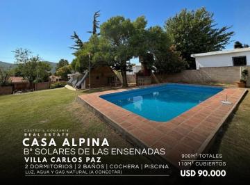 Casa · 110m² · 6 Ambientes · 1 Cochera · Casa Alpina con Quincho y Piscina en 900 m² de Terreno - Solares de Las Ensenadas – Villa Carlos Paz
