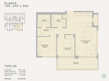Departamento · 68m² · 3 Ambientes · Apartamento - Península