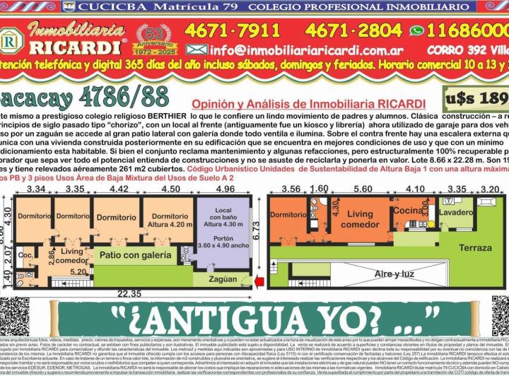 Casa · 261m² · 6 Ambientes · 2 Cocheras