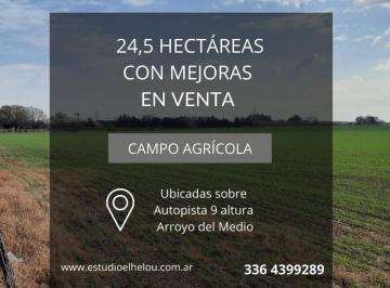 Campo · 24m² · Campo Agricola de 24,5 Ha con Mejoras en San Nicolas