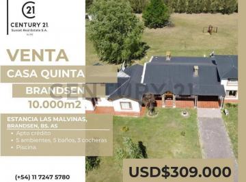 Quinta vacacional · 450m² · 5 Ambientes · 2 Cocheras · Venta Casa 5 Ambientes Brandsen