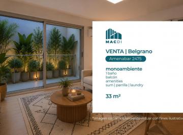 Departamento · 27m² · 1 Ambiente · Excelente Dpto. Monoambiente en Venta.