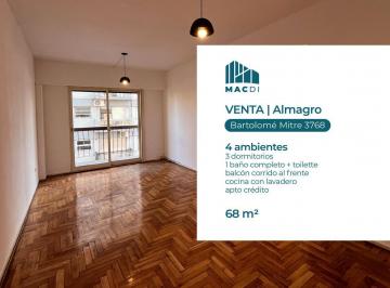 Departamento · 58m² · 4 Ambientes · Excelente Departamento 4 Ambientes en Venta en Almagro.