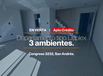 Departamento de 3 ambientes, General San Martín · Venta Departamento Estilo Dúplex 3 Ambientes, Apto Crédito
