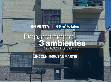 Departamento de 3 ambientes, General San Martín · Departamento en Venta en San Martín Centro con Cochera