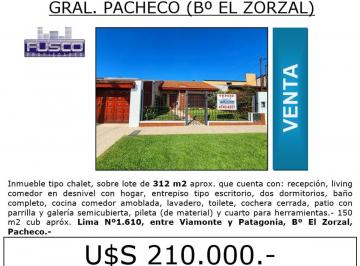 Casa de 4 ambientes, Tigre · Chalet, Calle Lima Nº1.610, Bº El Zorzal, General Pacheco, Tigre.