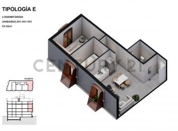 Departamento · 50m² · 3 Ambientes · Venta Aguada Departamentos 2 Dorm a Estrenar Unidad 301 con Renta