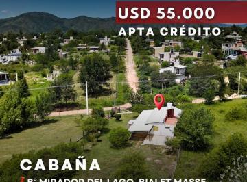 Casa · 115m² · 4 Ambientes · 1 Cochera · Venta Cabaña con 1.231 m² de Terreno Vista Panorámica/apta Crédito en Mirador del Lago, Bialet Massé