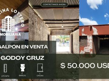 Bodega-Galpón de 2 ambientes, Godoy Cruz · Galpón con 170 m² Construidos en Venta en Godoy Cruz