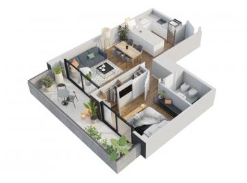 Departamento · 46m² · 2 Ambientes · Venta Depto Belgrano 1 y 2 Amb Balcones Terrazas Pileta Parrilla Laundry Bicicleteros Sum Coworking