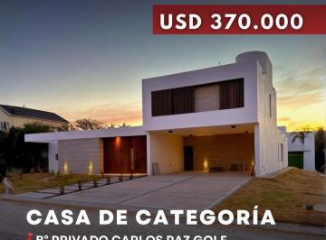 Casa · 295m² · 6 Ambientes · 1 Cochera · Venta Casa de Categoría a Estrenar en Country Carlos Paz Golf– Primera Etapa - Seguridad y Piscina