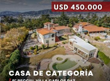 Casa · 393m² · 8 Ambientes · 1 Cochera · Venta Casa de Categoría 4 Dorm., 1.836 m² de Terreno | Barrio Becciu | Villa Carlos Paz