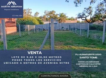 Terreno , Santo Tomé · Lote con Todos Los Serviciosubicación: Pj. Almafuerte 1000, Santo Tomé. a m de Calle Mitre.
