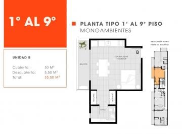 Departamento · 30m² · 1 Ambiente · Av Belgrano 3588 1° B - Almagro - Monoambiente con Balcón en Construcción