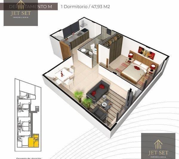 Departamento · 51m² · 2 Ambientes · 1 Cochera