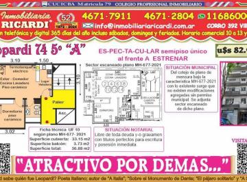 Departamento · 33m² · 2 Ambientes · Atractivo por Demas - Pisito Único Al Frente a Estrenar.