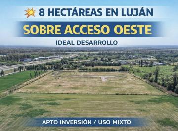 Terreno · 8000m² · Lote 8 Hectáreas Lujan Sobre Colectora Acceso Oeste