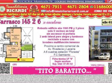 Departamento · 37m² · 2 Ambientes · Tito Baratito 2 Amb Segundo por Escalera