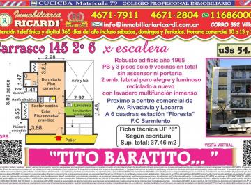 Departamento · 37m² · 2 Ambientes · Tito Baratito 2 Amb Segundo por Escalera