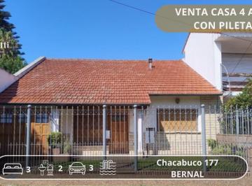 Casa de 4 ambientes, Quilmes · Venta Casa 4 Amb con Garaje Pasante, Jardin y Piscina - Bernal