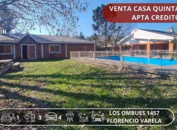 Casa de 3 ambientes, Florencio Varela · Venta Casaquinta Barrio Los Ombues Florencio Varela. Apta Credito