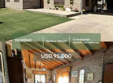 Casa · 140m² · 4 Ambientes · 6 Cocheras · Casa Venta en Moreno 4 Dorm. Parque y Quincho