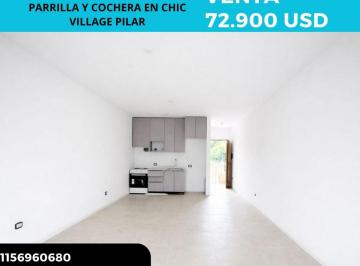 Departamento de 1 ambiente, Pilar · Venta Hermoso Monoambiente con Parrilla, Balcón y Cochera en Chic Village Pilar