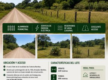 Terreno , Colonia Benítez · Oportunidad de Inversión | Campo de 21,78 Ha en Colonia Benítez