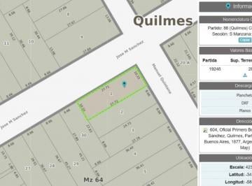 Terreno , Quilmes · Lote en Venta en Quilmes Centro