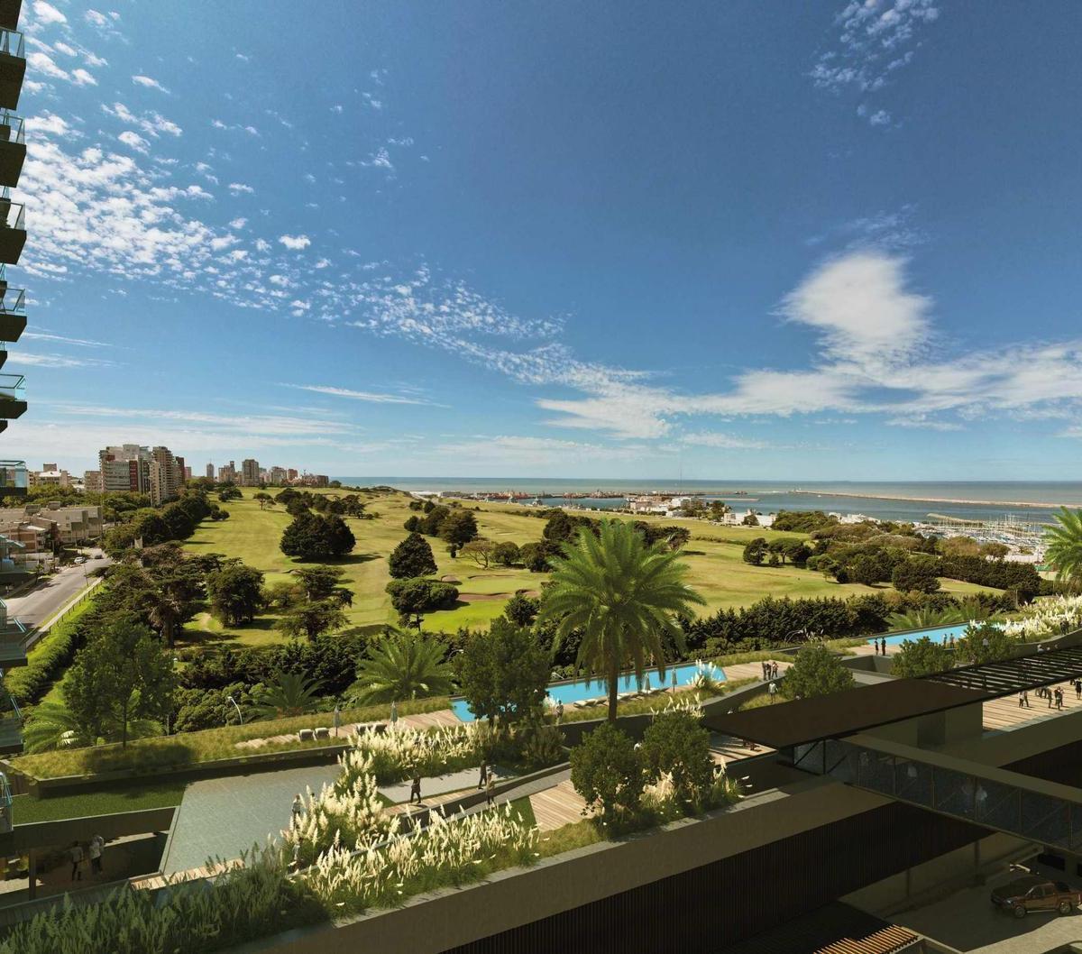 Unidades Exclusivas 2 y 3 Ambientes · Vista Frontal al Golf y al Mar