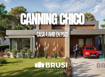 Casa · 132m² · 4 Ambientes · 3 Cocheras · Casa en Venta Una Planta en Canning Chico - 4 Amb - en Pozo - Entrega Oct 2026