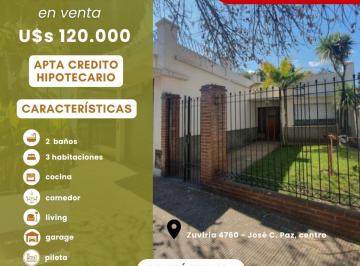 Casa de 7 ambientes, José C Paz · Casa en Venta 3 Dorm. – Apta Crédito – Microcentro José C. Paz