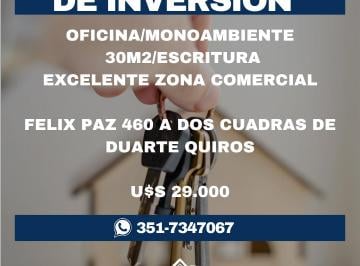 Departamento de 1 ambiente, Córdoba · Oficina/monoambiente en Venta 30 m² B° Alto Alberdi