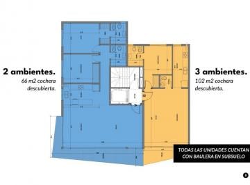 Departamento · 60m² · 2 Ambientes · 1 Cochera · Departamento en Venta 2 Ambientes - La Perla Norte