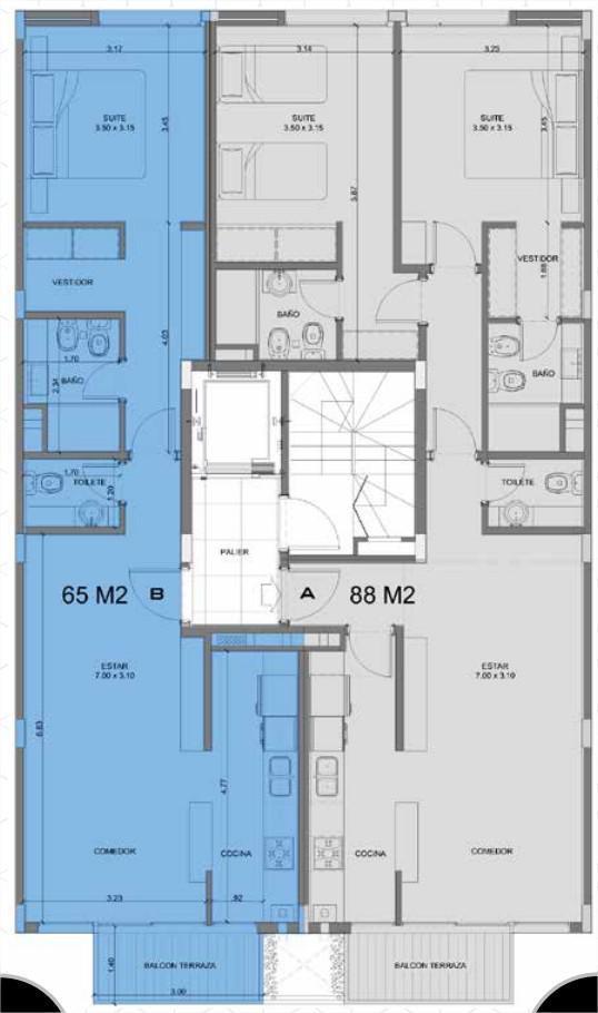 Edificio ankara, chauvin amplios semipisos de 2 y 3 ambientes