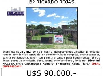 Casa de 1 ambiente, Tigre · Casa Al Fondo (Dividida en 2 Departamentos) con Lote Libre Al Frente