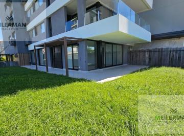 Departamento · 90m² · 3 Ambientes · 1 Cochera · Venta de Departamento 3 Ambientes en Pb con Jardin Propio Cochera y Baulera Nordelta