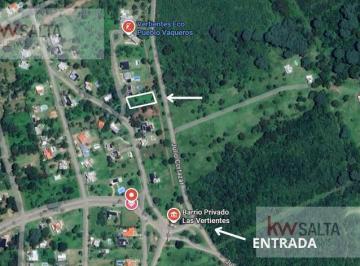 Terreno · 1327m² · Terreno en Venta en Barrio Privado Las Vertientes, Vaqueros, Salta