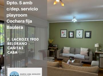 Departamento de 6 ambientes, Palermo · Excelente Piso de 4 Dorm. Más Playroom y Dep. en Cañitas. Zona Ub