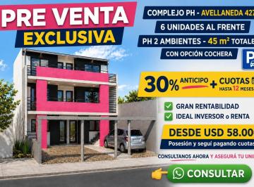 Departamento · 45m² · 2 Ambientes · Complejo Brisa I PH de 2 Ambientes en Primer Piso | Cocheras Opcionales | Entrega Octubre 2026 | Fin