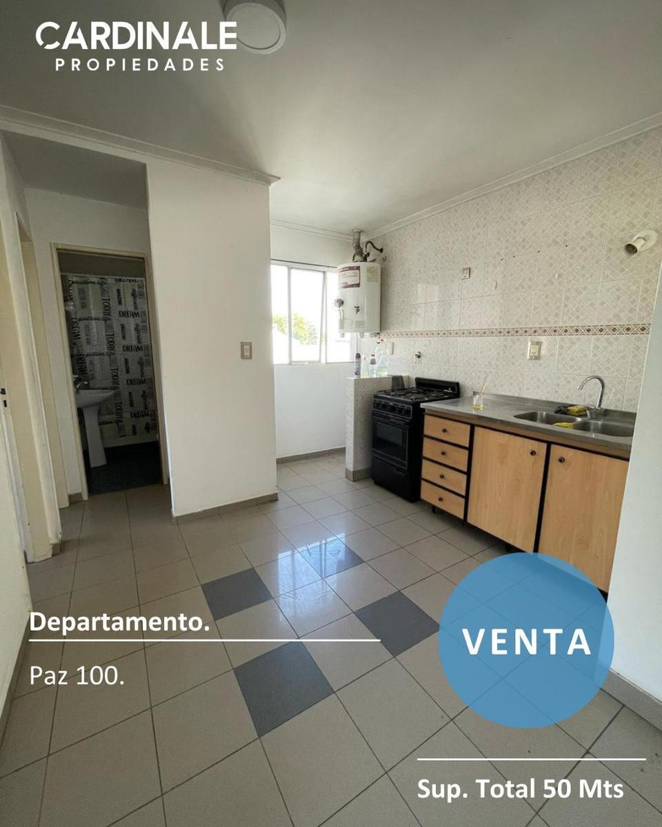 Depto 2 dorm, 50m² en calle Paz al 100, 2° piso, con balcón