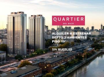 Departamento · 58m² · 2 Ambientes · 1 Cochera · Quartier del Bajo – Alquiler Piso Alto con Vista a Los Diques – 2 Amb Suite y Gran Balcón