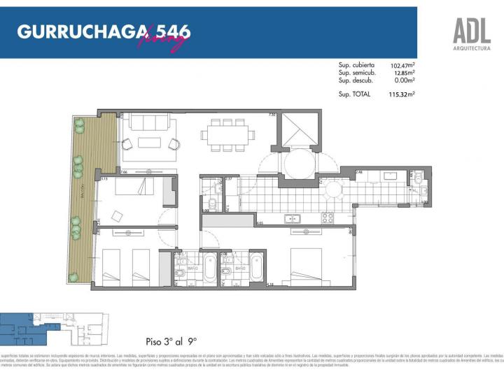 Departamento · 102m² · 4 Ambientes