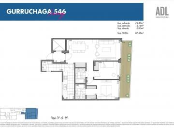 Departamento · 75m² · 3 Ambientes · Venta Departamento 3 Ambientes en Villa Crespo - Oportunidad en Construcción Fin