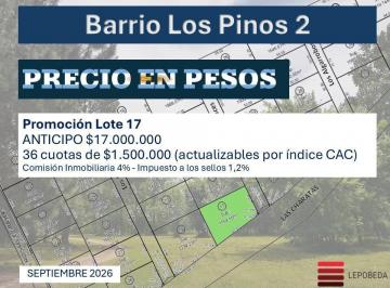 Terreno · 1754m² · Terreno Lote en Venta en Barrio Parque Los Pinos, Exaltación de La Cruz, G. B. a. Zona Norte