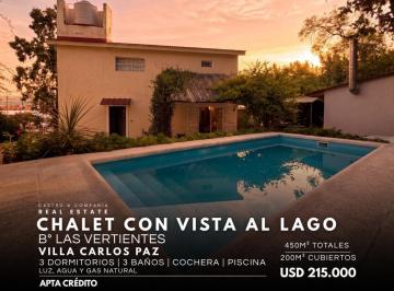 Casa · 200m² · 6 Ambientes · 1 Cochera · Venta Gran Chalet de 3 Dorm. con Piscina Barrio Las Vertientes – Villa Carlos Paz